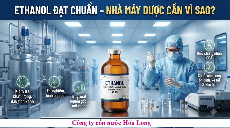 Cồn Ethanol Dược Phẩm Đạt Chuẩn GMP – Nguyên Liệu Quan Trọng Cho Ngành Dược